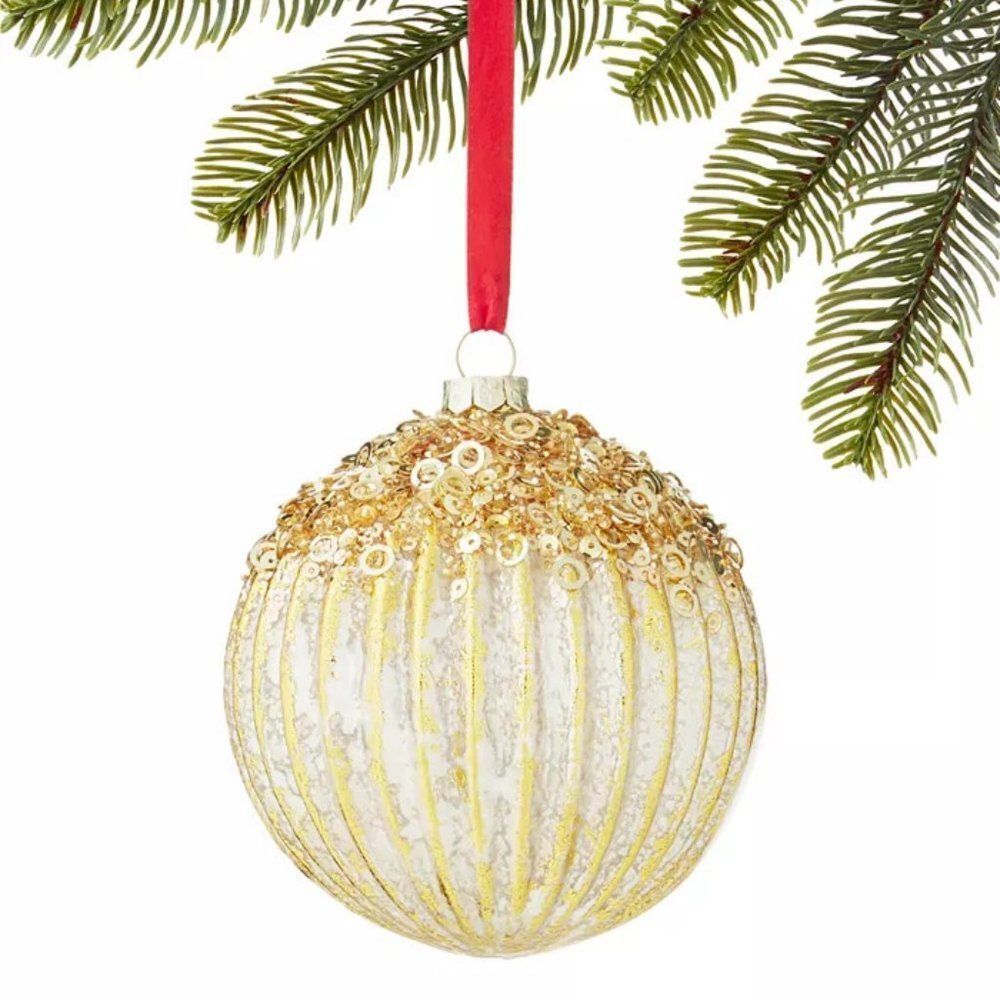 HOLIDAY LANE Shine Bright Glass Ball Ornament